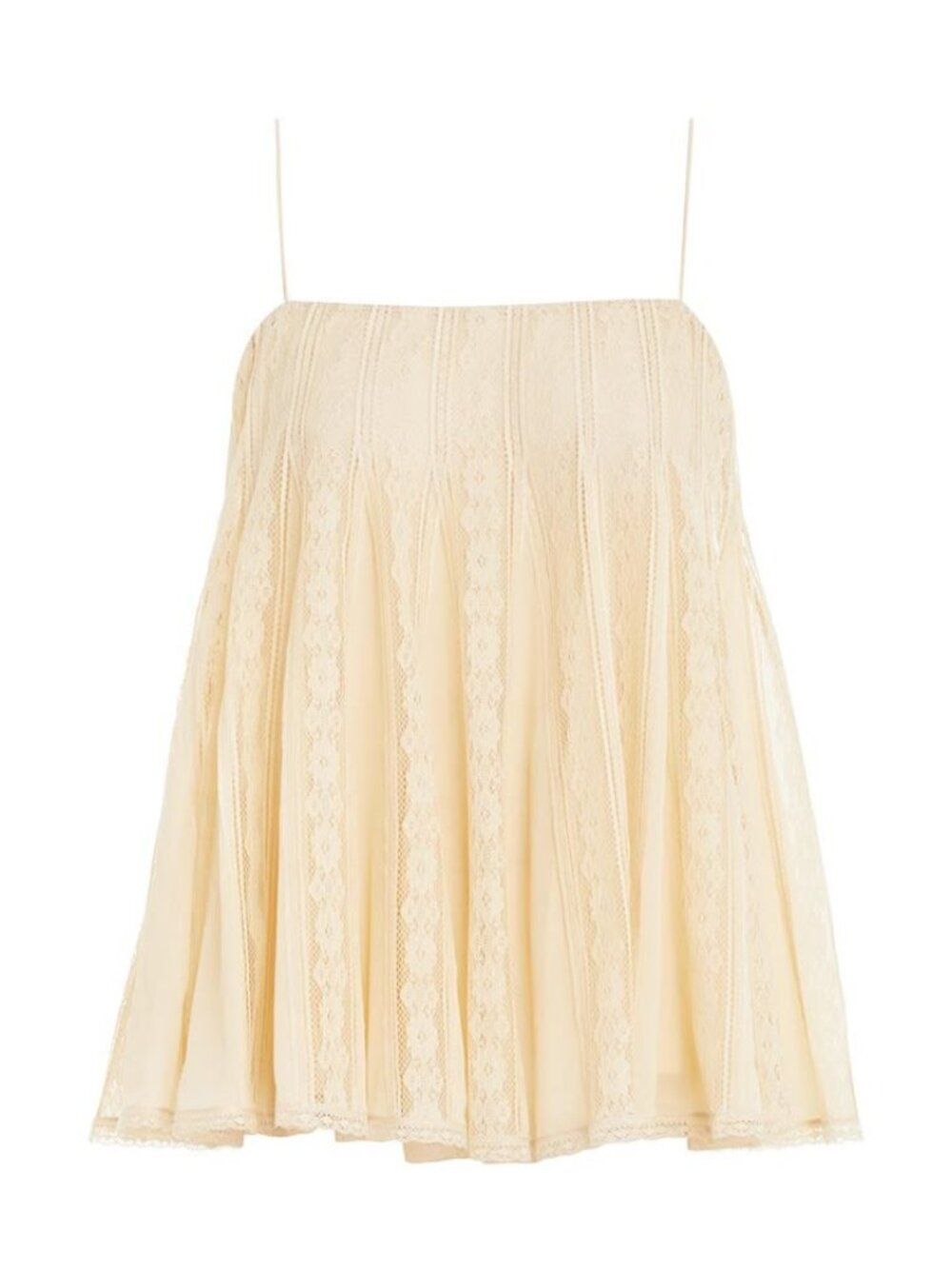 Zimmermann Cream Lace Spaghetti Strap Top